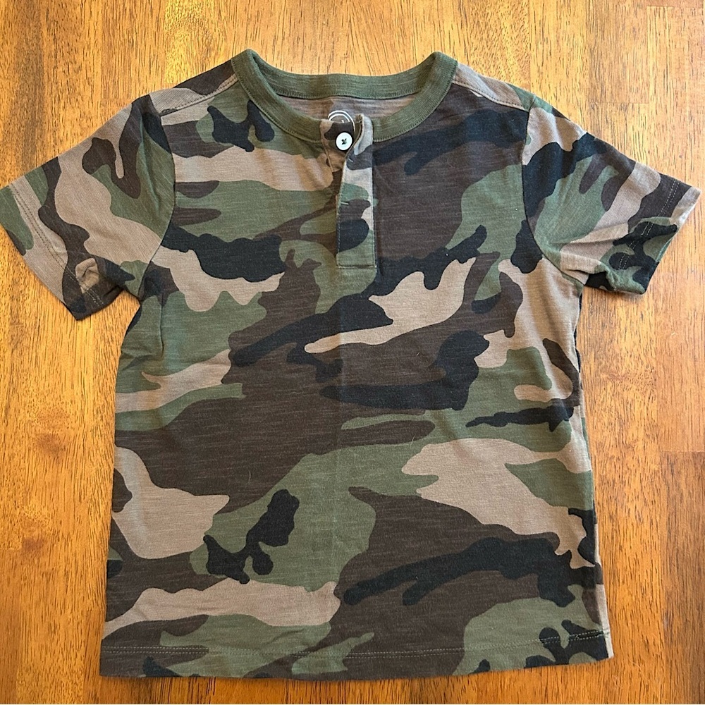 Camo Henley Tee | Boys XS (4-5) | Wonder Nation
